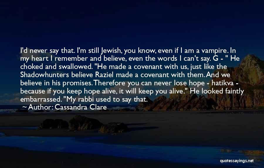 I Just Can't Believe Quotes By Cassandra Clare
