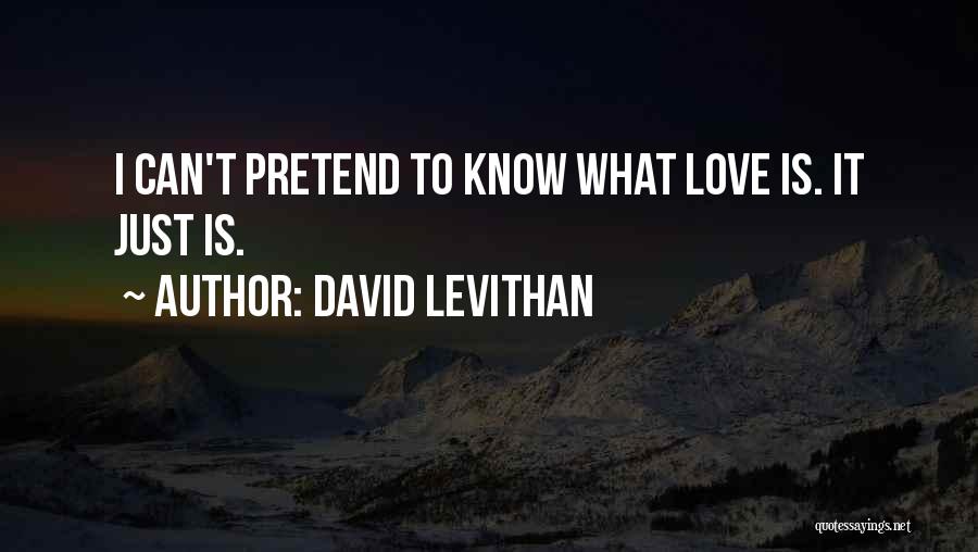 I Just Can't Pretend Quotes By David Levithan