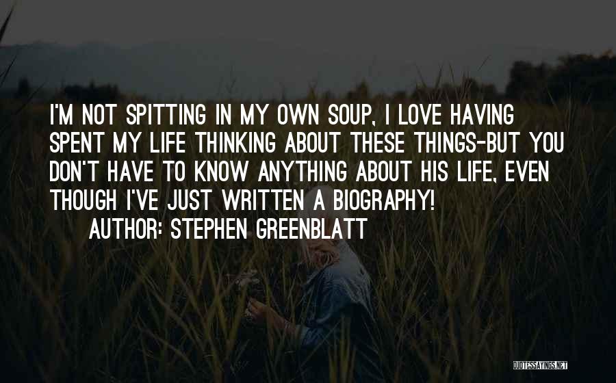 I Just Love My Life Quotes By Stephen Greenblatt