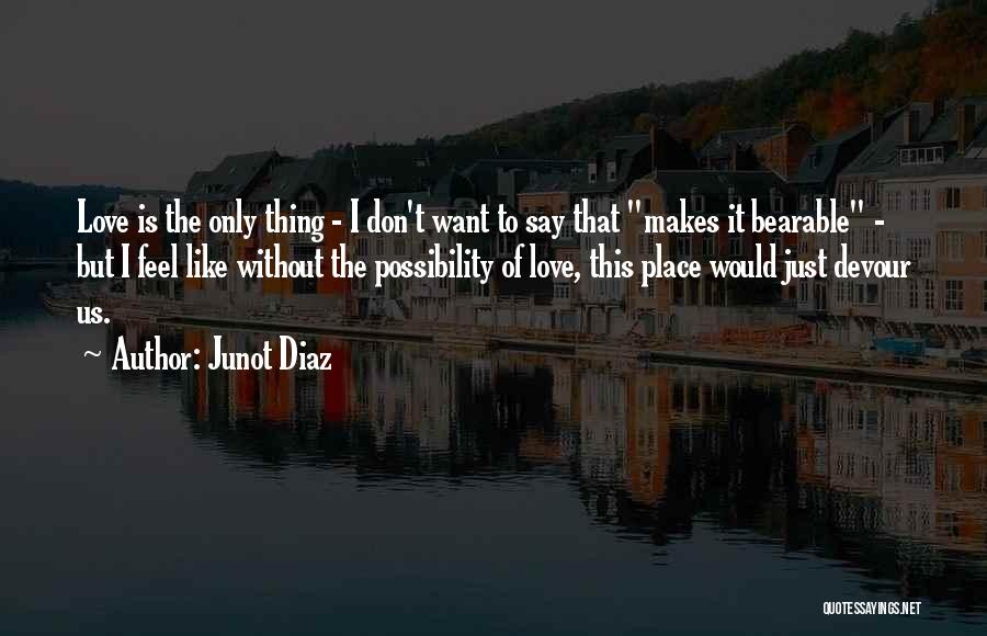 I Just Want To Feel Love Quotes By Junot Diaz