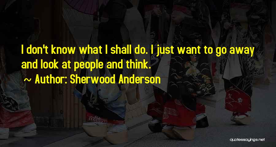 I Just Want To Travel Quotes By Sherwood Anderson