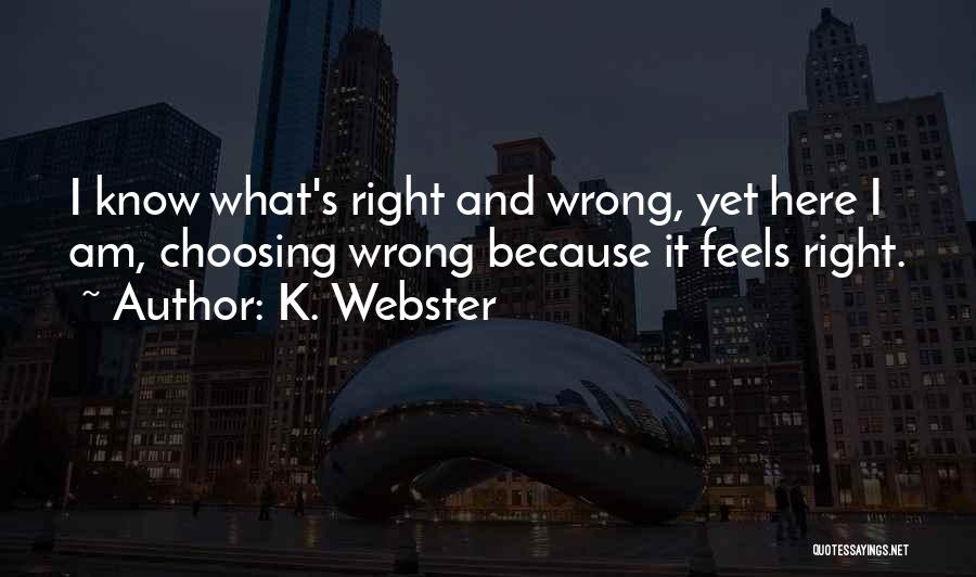 I Know I Am Wrong Quotes By K. Webster