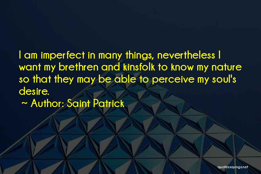 I Know I'm Imperfect Quotes By Saint Patrick