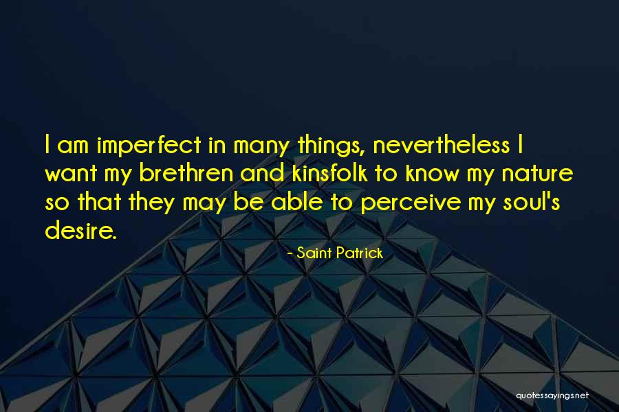 I Know I'm Imperfect Quotes By Saint Patrick