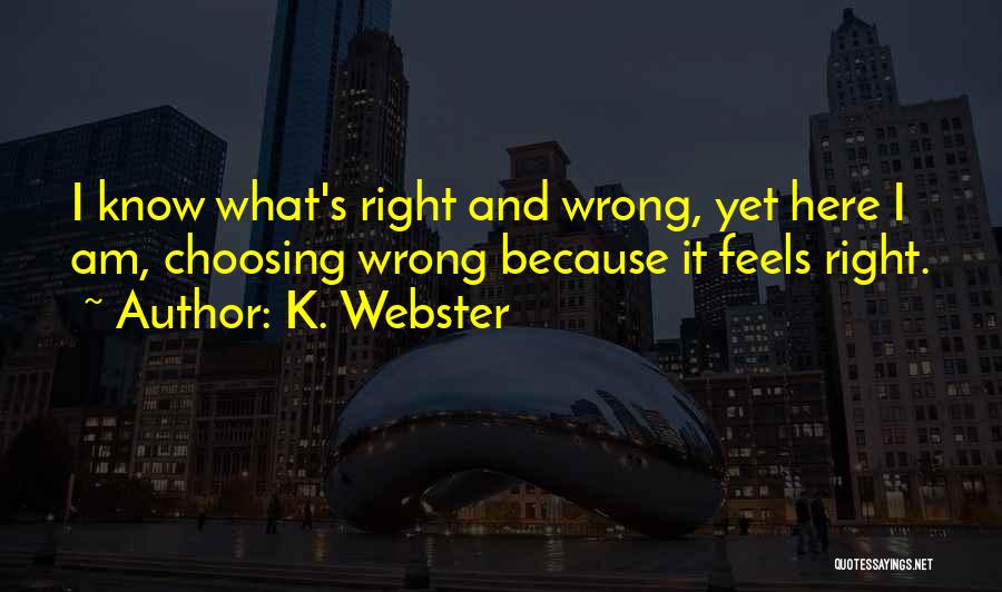 I Know It's Wrong But It Feels So Right Quotes By K. Webster