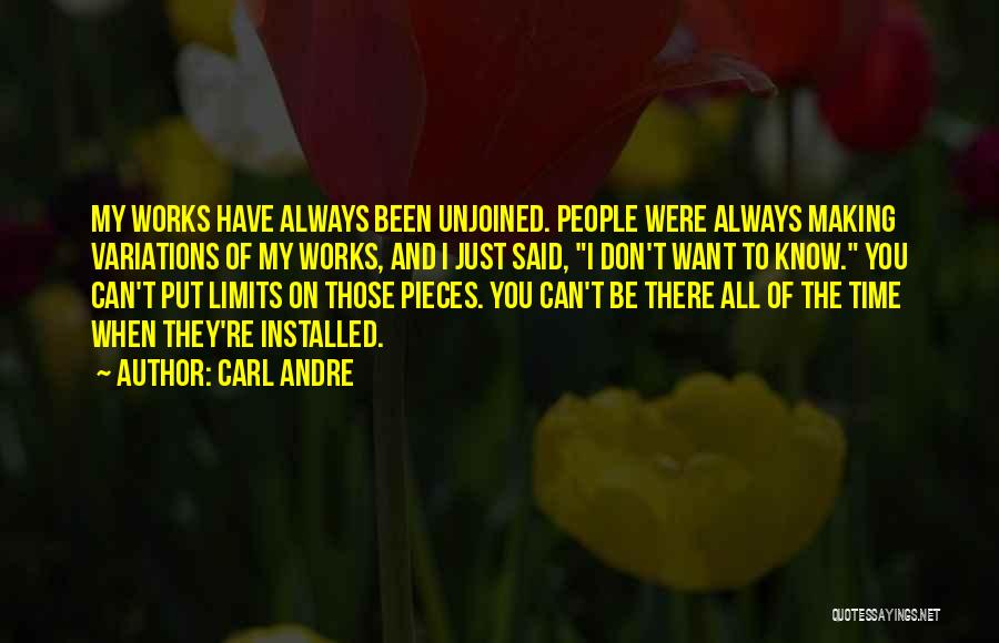 I Know My Limits Quotes By Carl Andre