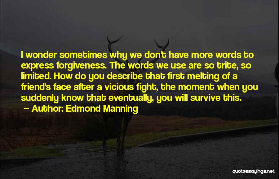 I Know We Fight Sometimes Quotes By Edmond Manning