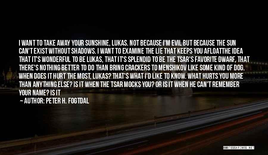 I Know You Are Hurt Quotes By Peter H. Fogtdal