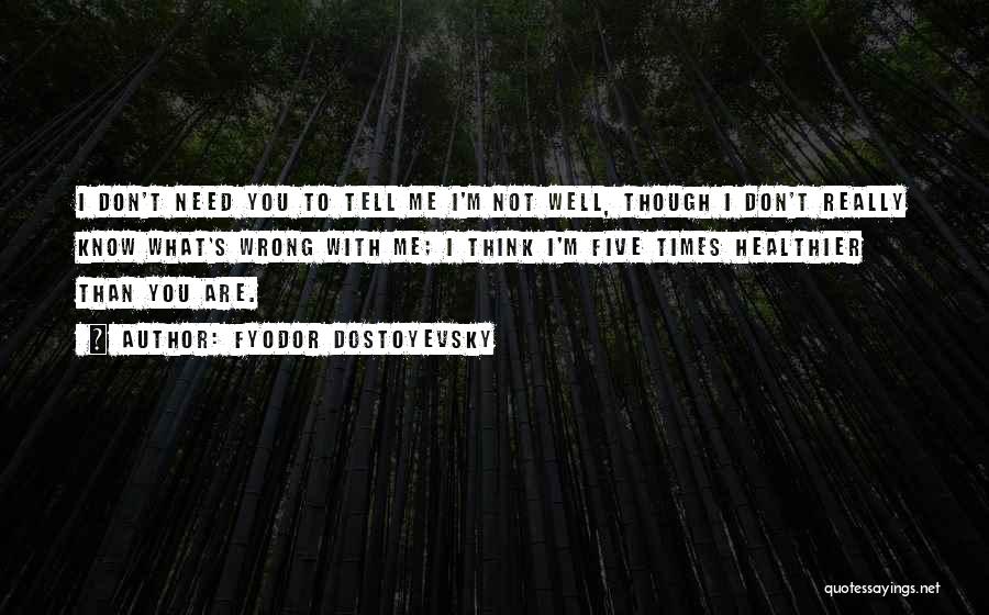 I Know You Don't Need Me Quotes By Fyodor Dostoyevsky