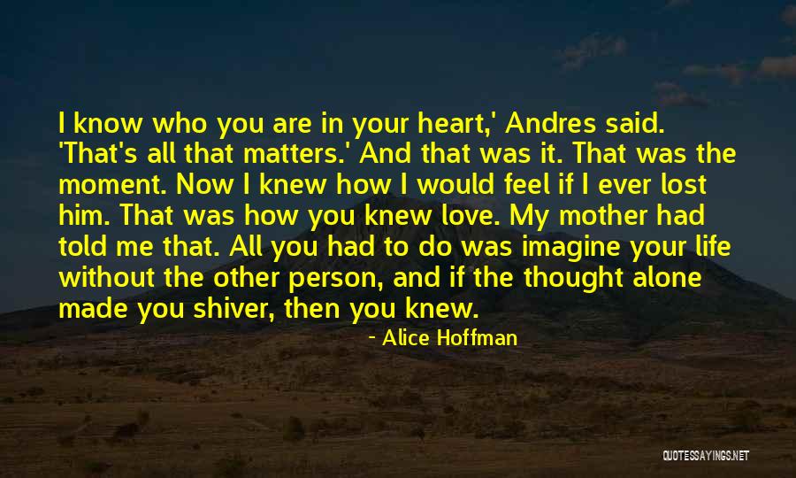 I Know You Feel Alone Quotes By Alice Hoffman