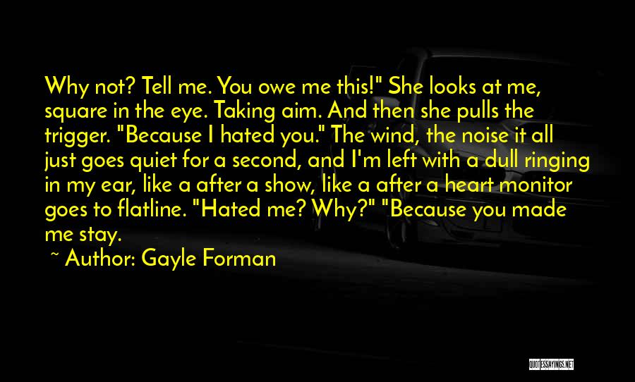 I Left Because You Made Me Quotes By Gayle Forman