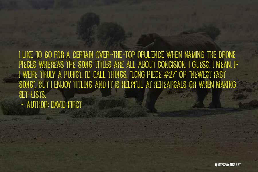 I Like To Go Fast Quotes By David First