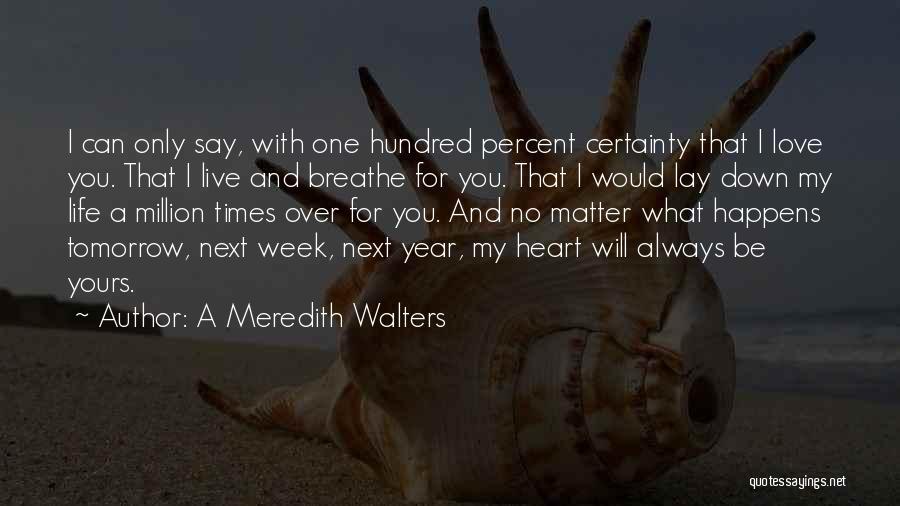 I Live For Tomorrow Quotes By A Meredith Walters