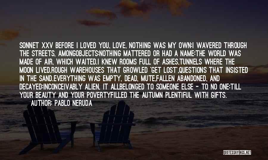 I Lost Someone I Love Quotes By Pablo Neruda