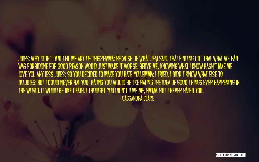 I Love But Hate You Quotes By Cassandra Clare I Love But Hate You Quotes By Cassandra Clare