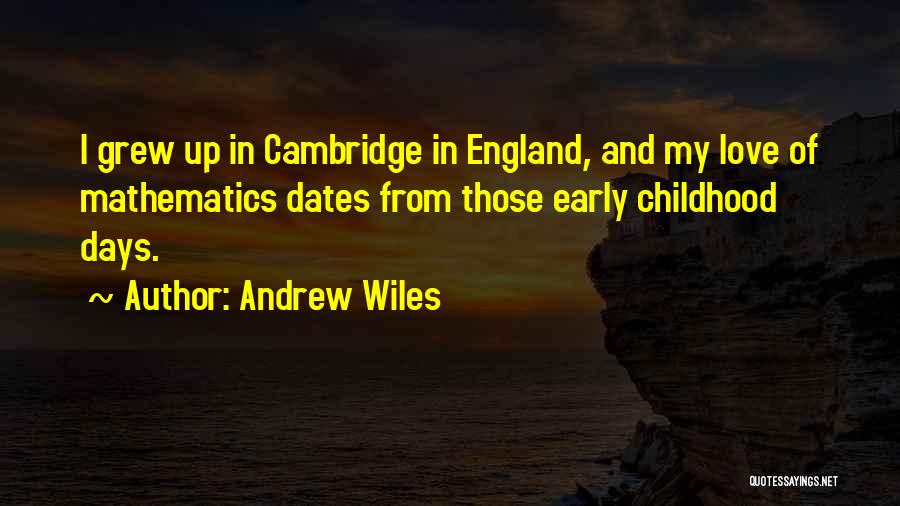 I Love My Childhood Days Quotes By Andrew Wiles