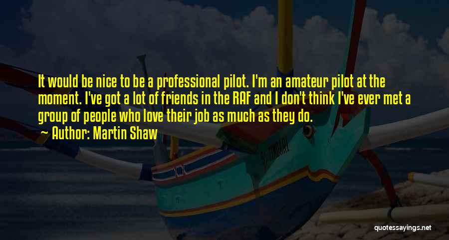 I Love My Pilot Quotes By Martin Shaw