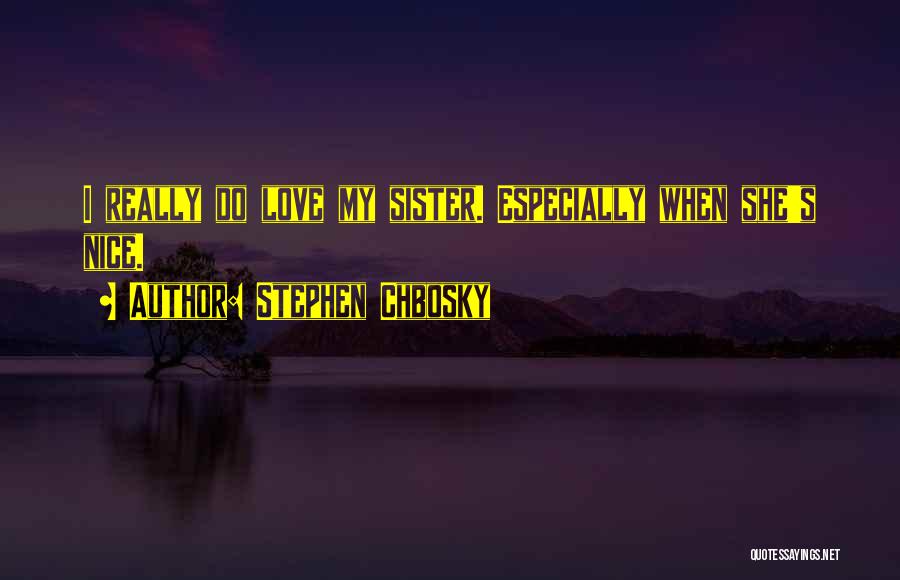 I Love My Sister Quotes By Stephen Chbosky