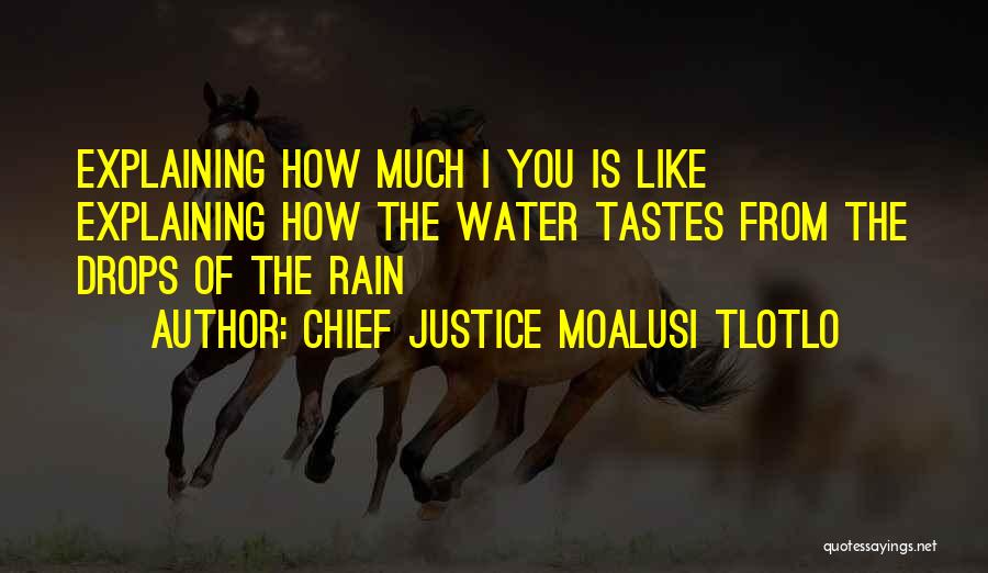 I Love Rain Quotes By Chief Justice Moalusi Tlotlo