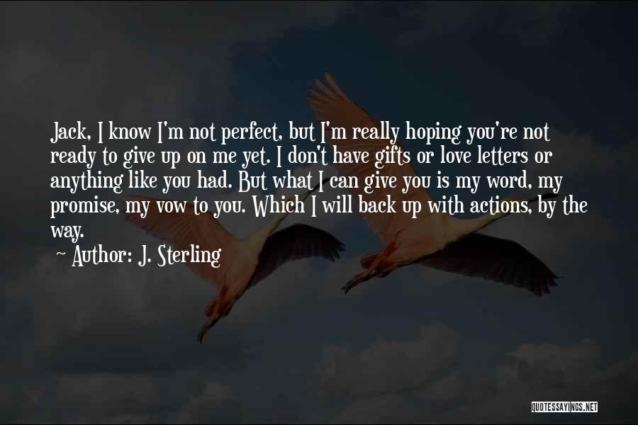 I Love You Don't Give Up On Me Quotes By J. Sterling