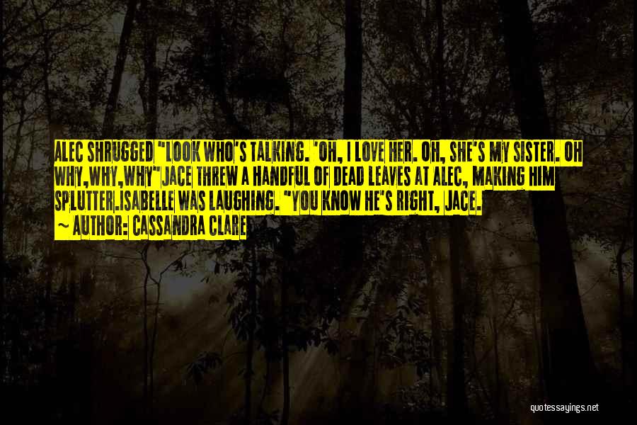 I Love You Sister Funny Quotes By Cassandra Clare