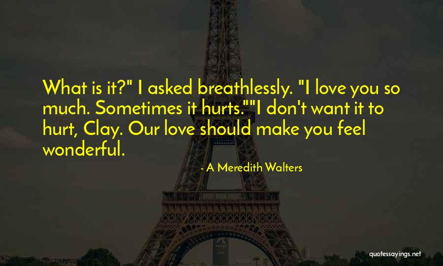 I Love You So Much It Hurts Quotes By A Meredith Walters I Love You So Much It Hurts Quotes By A Meredith Walters