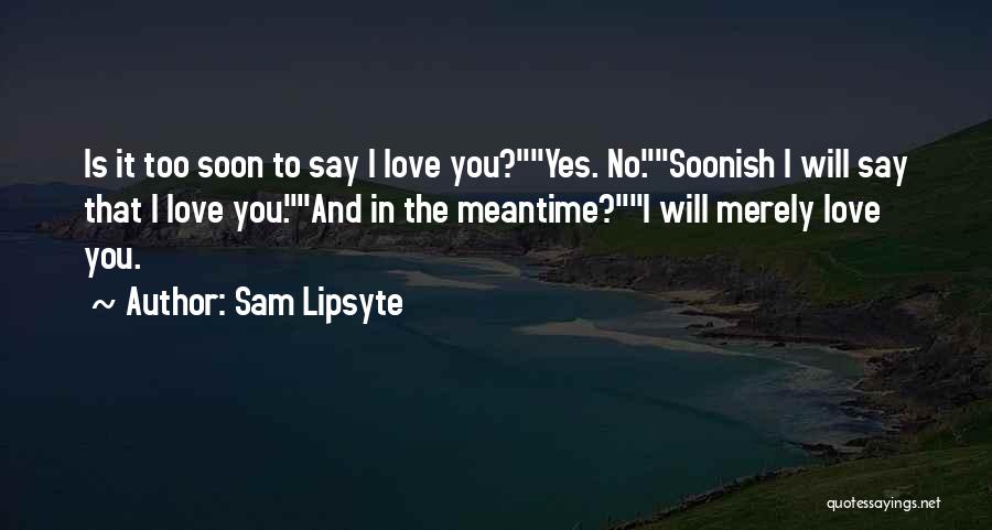 I Love You Too Soon Quotes By Sam Lipsyte