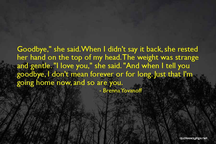 I Mean It When I Say I Love You Quotes By Brenna Yovanoff