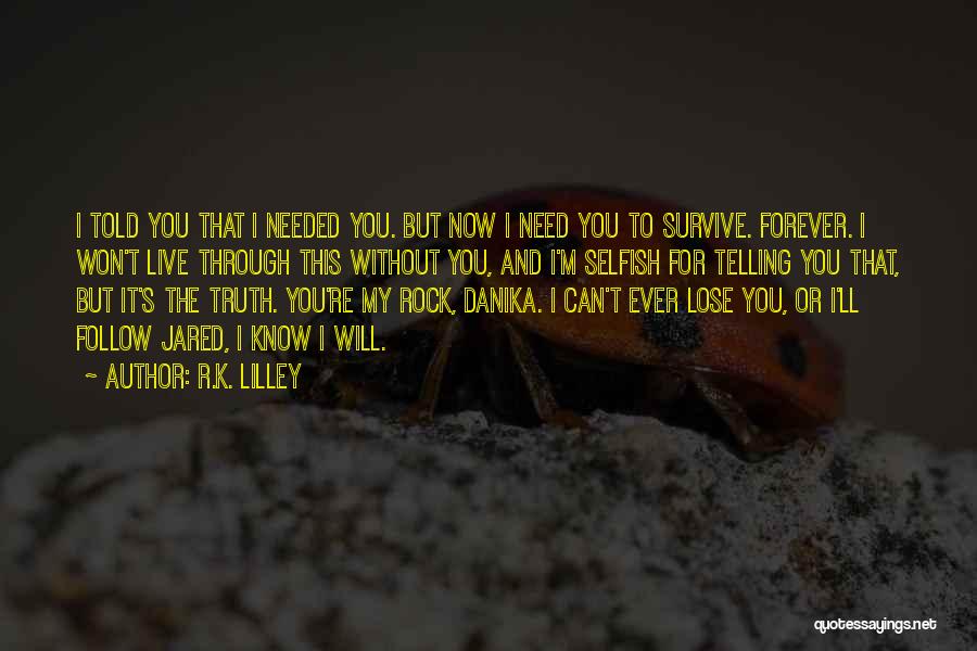 I Need You Now Love Quotes By R.K. Lilley
