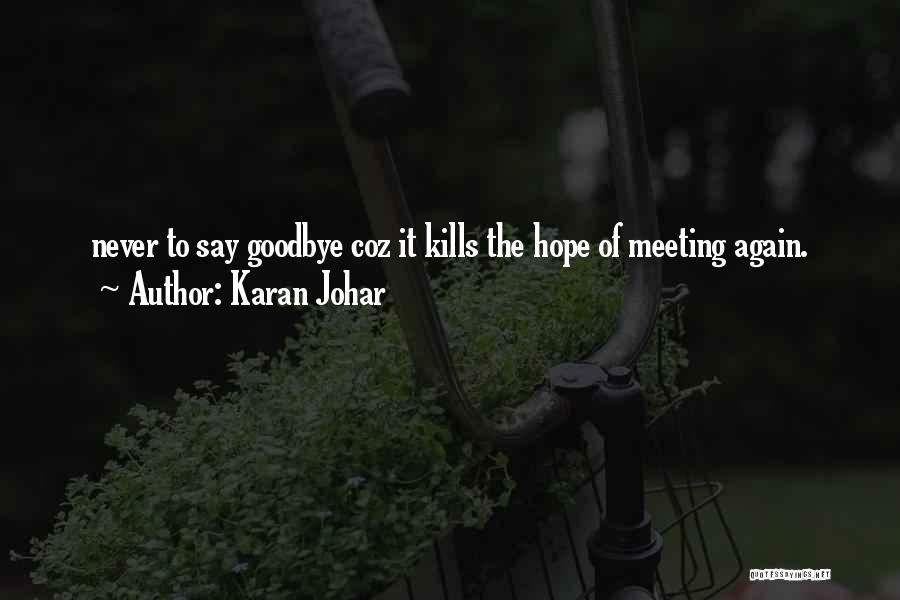 I Never Got To Say Goodbye Quotes By Karan Johar