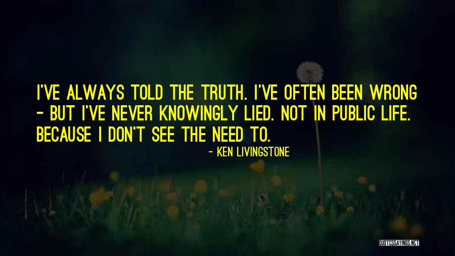I Never Lied Quotes By Ken Livingstone I Never Lied Quotes By Ken Livingstone