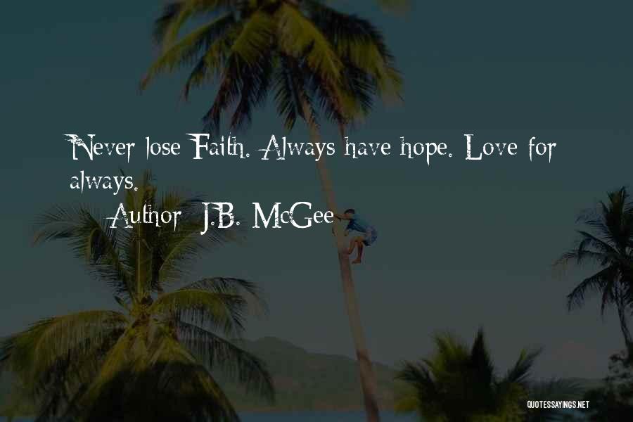 I Never Lose My Hope Quotes By J.B. McGee