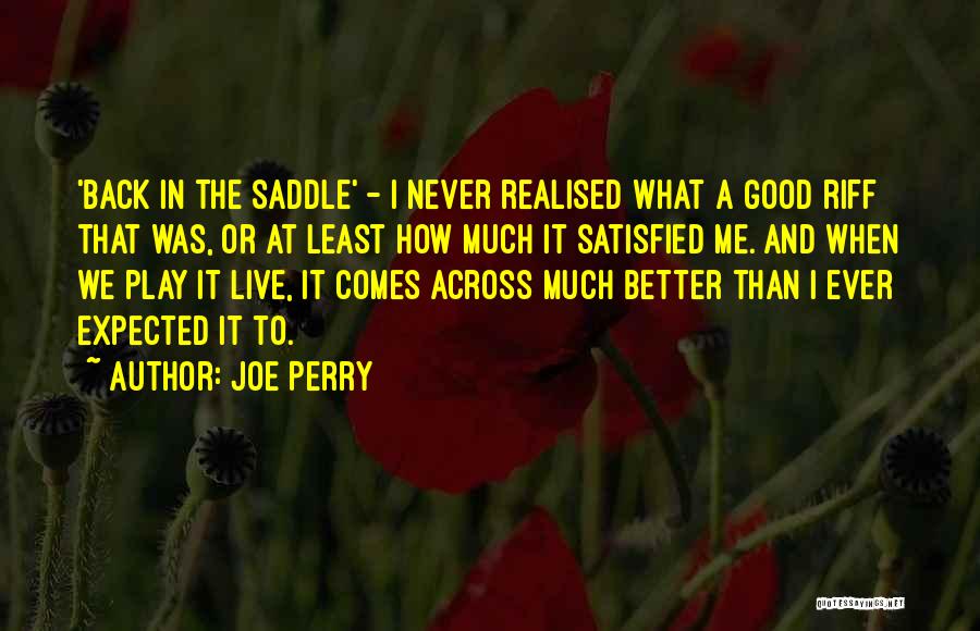 I Never Realised Quotes By Joe Perry