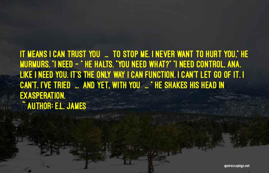 I Never Want You To Let Me Go Quotes By E.L. James