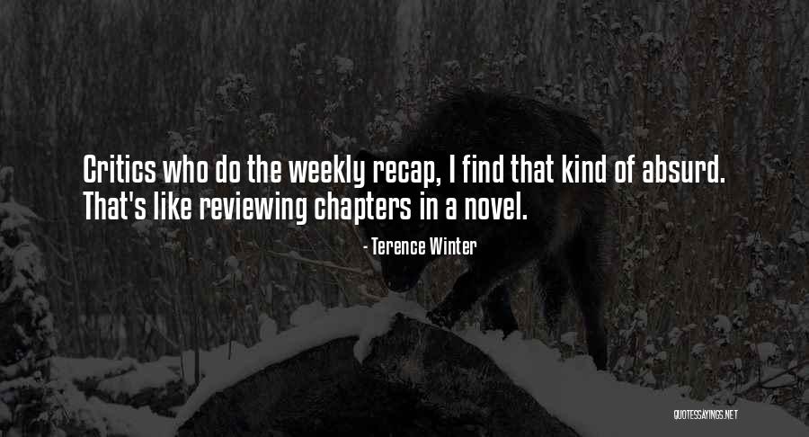 I Novel Quotes By Terence Winter I Novel Quotes By Terence Winter