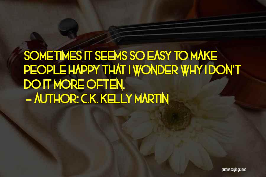 I Often Wonder Quotes By C.K. Kelly Martin