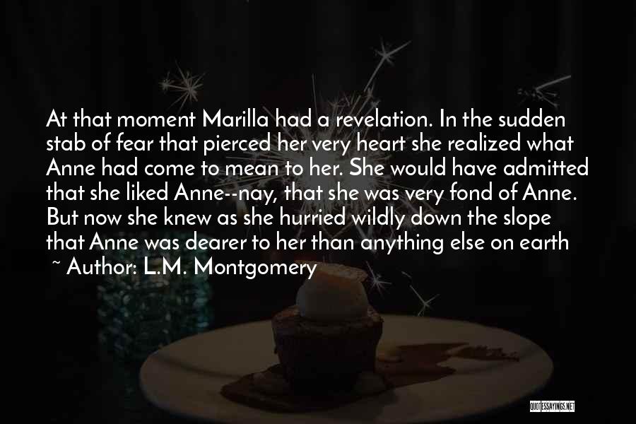 I Realized How Much You Mean To Me Quotes By L.M. Montgomery