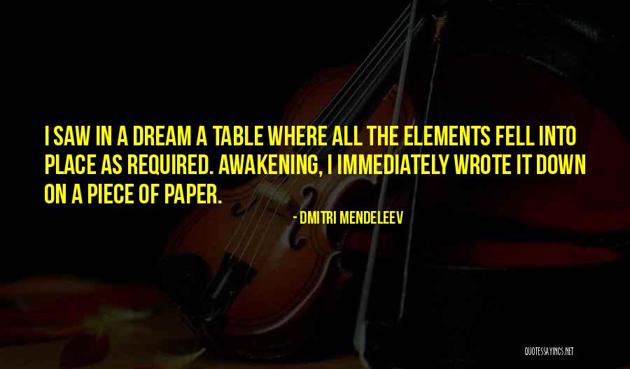 I Saw A Dream Quotes By Dmitri Mendeleev