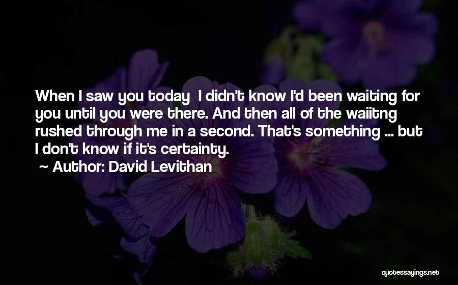 I Saw You Today Quotes By David Levithan