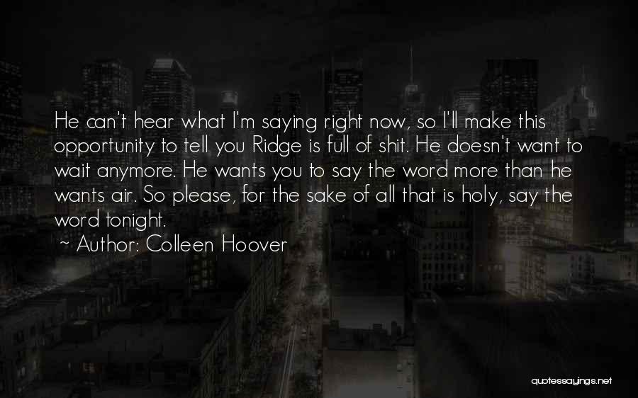 I Want More Than This Quotes By Colleen Hoover
