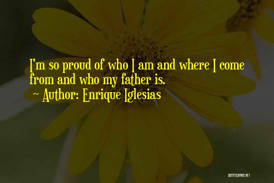 I Want To Be Proud Of Myself Quotes By Enrique Iglesias
