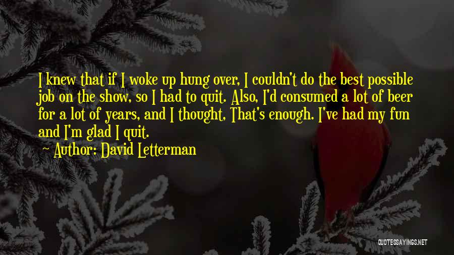 I Want To Quit My Job Quotes By David Letterman