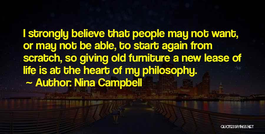 I Want To Start My Life Again Quotes By Nina Campbell