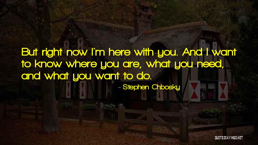 I Want You Here Right Now Quotes By Stephen Chbosky I Want You Here Right Now Quotes By Stephen Chbosky