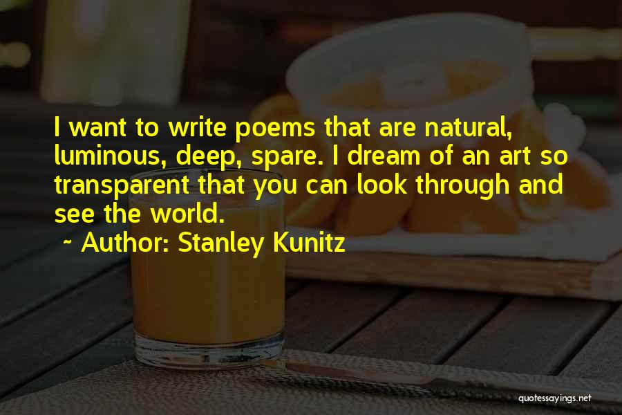 I Want You Poems Quotes By Stanley Kunitz