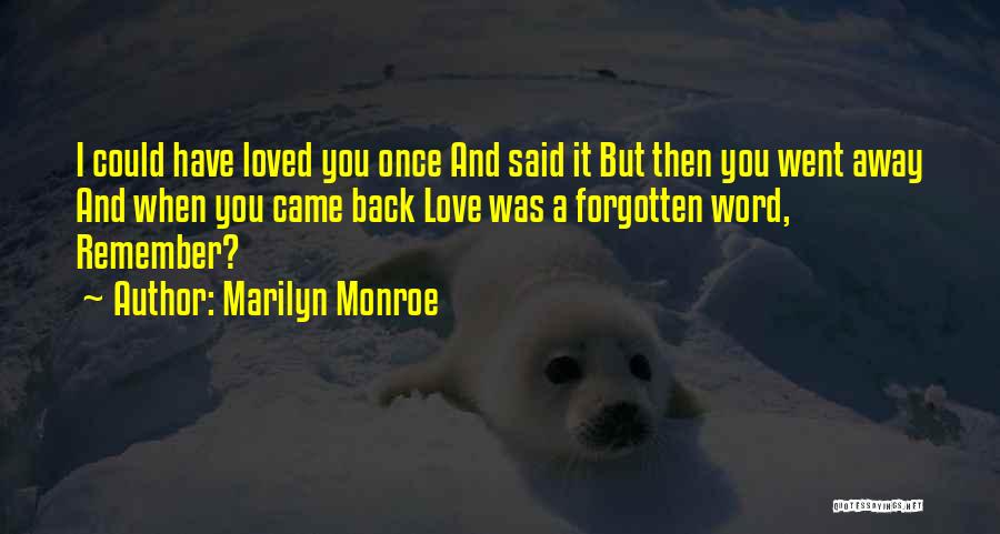 I Went Away Quotes By Marilyn Monroe