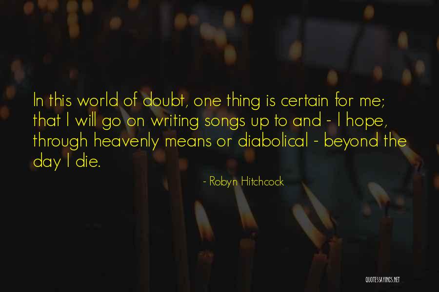 I Will Go On Quotes By Robyn Hitchcock