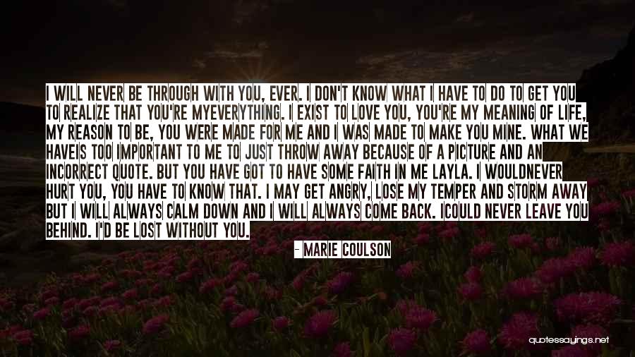 I Will Hurt You Back Quotes By Marie Coulson