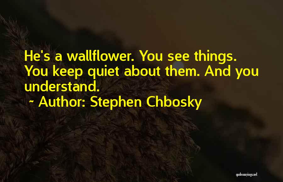 I Will Keep Quiet Quotes By Stephen Chbosky