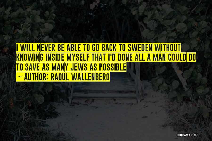 I Will Never Go Back Quotes By Raoul Wallenberg
